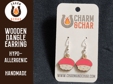 Sushi Wood Dangle Earrings - Lifestyle Fashion Earring